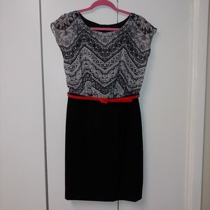 Like New Alyx Cap Sleeve Belted Sheath Dress, Sz 6